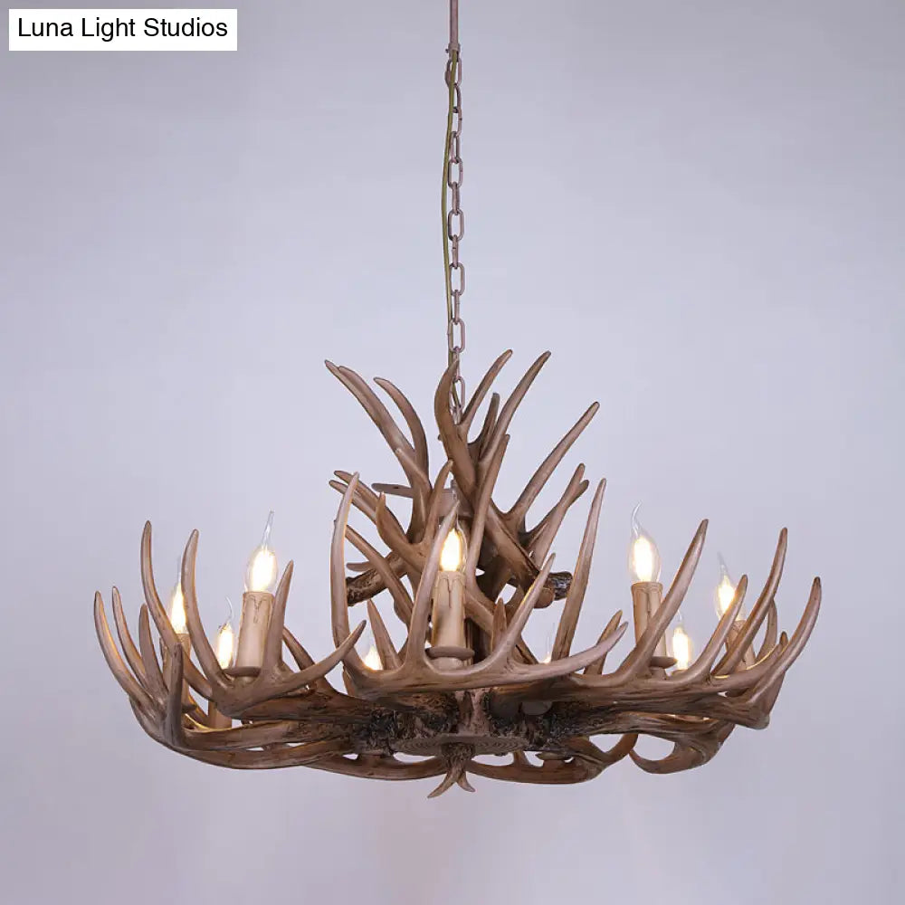 Antler-Shaped Pendant Light: Vintage Resin Chandelier For Restaurant