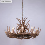 Antler-Shaped Pendant Light: Vintage Resin Chandelier For Restaurant