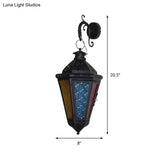 Art Deco 1-Bulb Iron Sconce Lamp: Blue/Black Cone Balcony Wall Mount Ceiling Light With Colorful