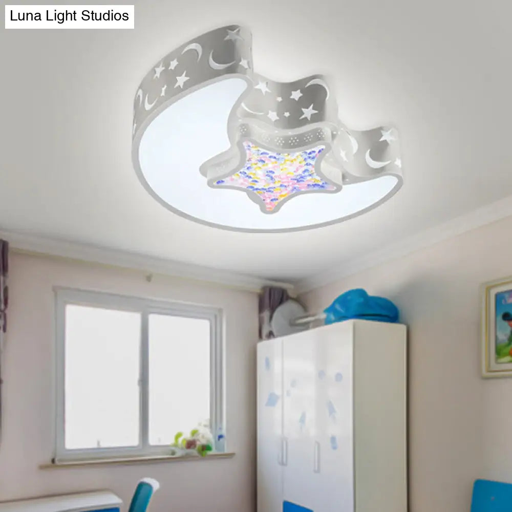 Art Deco Acrylic Flush Mount Ceiling Light For Kindergarten