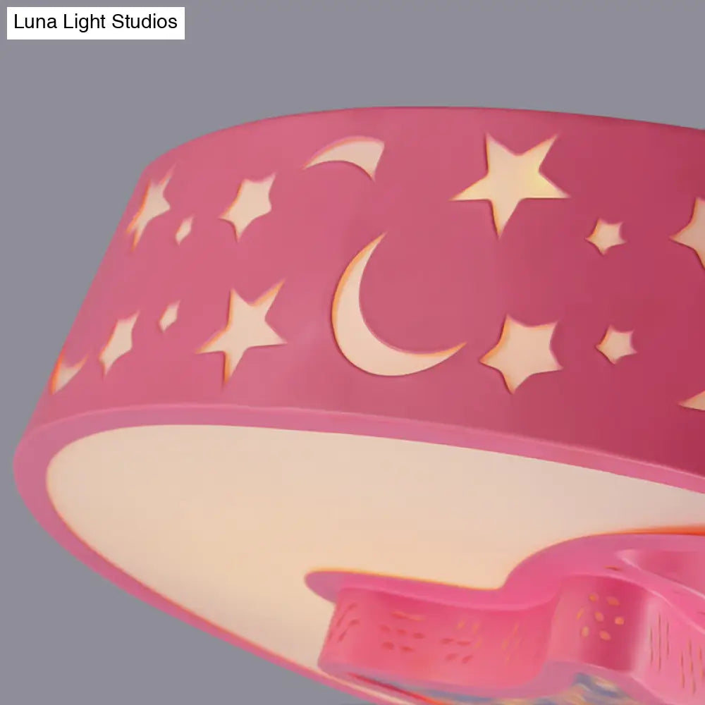 Art Deco Acrylic Flush Mount Ceiling Light For Kindergarten
