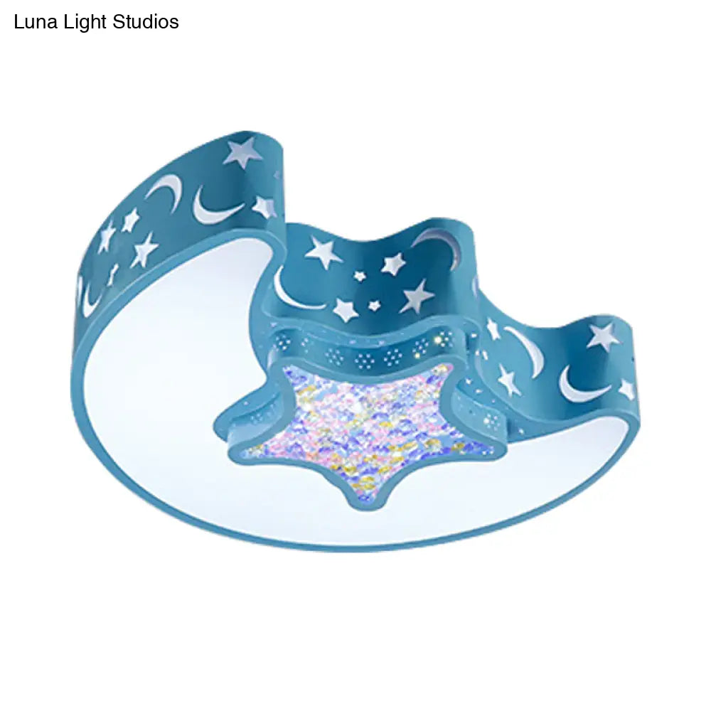 Art Deco Acrylic Flush Mount Ceiling Light For Kindergarten