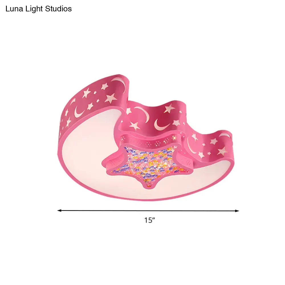 Art Deco Acrylic Flush Mount Ceiling Light For Kindergarten