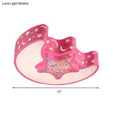 Art Deco Acrylic Flush Mount Ceiling Light For Kindergarten