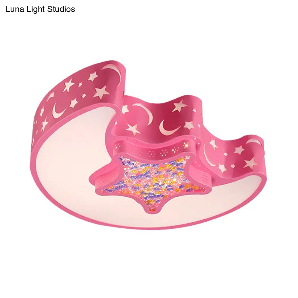 Art Deco Acrylic Flush Mount Ceiling Light For Kindergarten