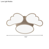 Art Deco Acrylic Flush Mount Ceiling Light - White Angel Design For Kid’s Bedroom