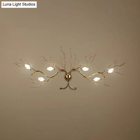 Art Deco Aluminum Sconce Light With 6 Bulbs For Living Room Wall Decor