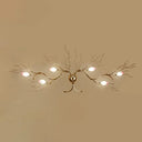 Art Deco Aluminum Sconce Light With 6 Bulbs For Living Room Wall Decor White