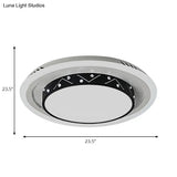 Art Deco Circle Flush Mount Ceiling Light With Acrylic Shade - Ideal For Bedroom