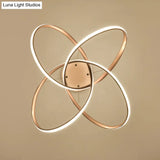 Art Deco Gold Floral Led Chandelier - Elegant Metal Hanging Ceiling Light For Dining Room