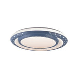 Art Deco Led Flush Mount Ceiling Light For Nursing Room - Acrylic Round Style