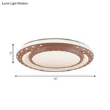 Art Deco Led Flush Mount Ceiling Light For Nursing Room - Acrylic Round Style