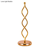 Art Deco Led Gold Wavy Strip Table Lamp With Plug-In Cord