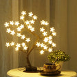 Art Deco Led Nightstand Lamp With Cherry Blossom Plastic Shade - Black