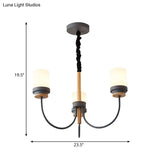 Art Deco Metal Hanging Chandelier With Tapered Shade - 3 Lights For Bedroom