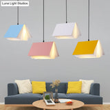 Art Deco Metal Pendant Light: Creative Books Hanging Lamp With 1 Light - Indoor Lighting