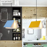 Art Deco Metal Pendant Light: Creative Books Hanging Lamp With 1 Light - Indoor Lighting