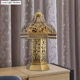 Art Deco Mushroom Task Light Night Table Lamp In Brass - 3 Bulbs Bedroom Décor