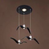 Art Deco Seagull Pendant Light For Children’s Room 3 / Black White