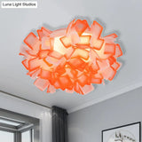Art Deco Sinuous Flushmount Led Bedroom Light With Acrylic Shade