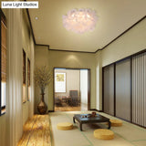 Art Deco Sinuous Flushmount Led Bedroom Light With Acrylic Shade