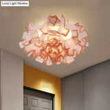 Art Deco Sinuous Flushmount Led Bedroom Light With Acrylic Shade