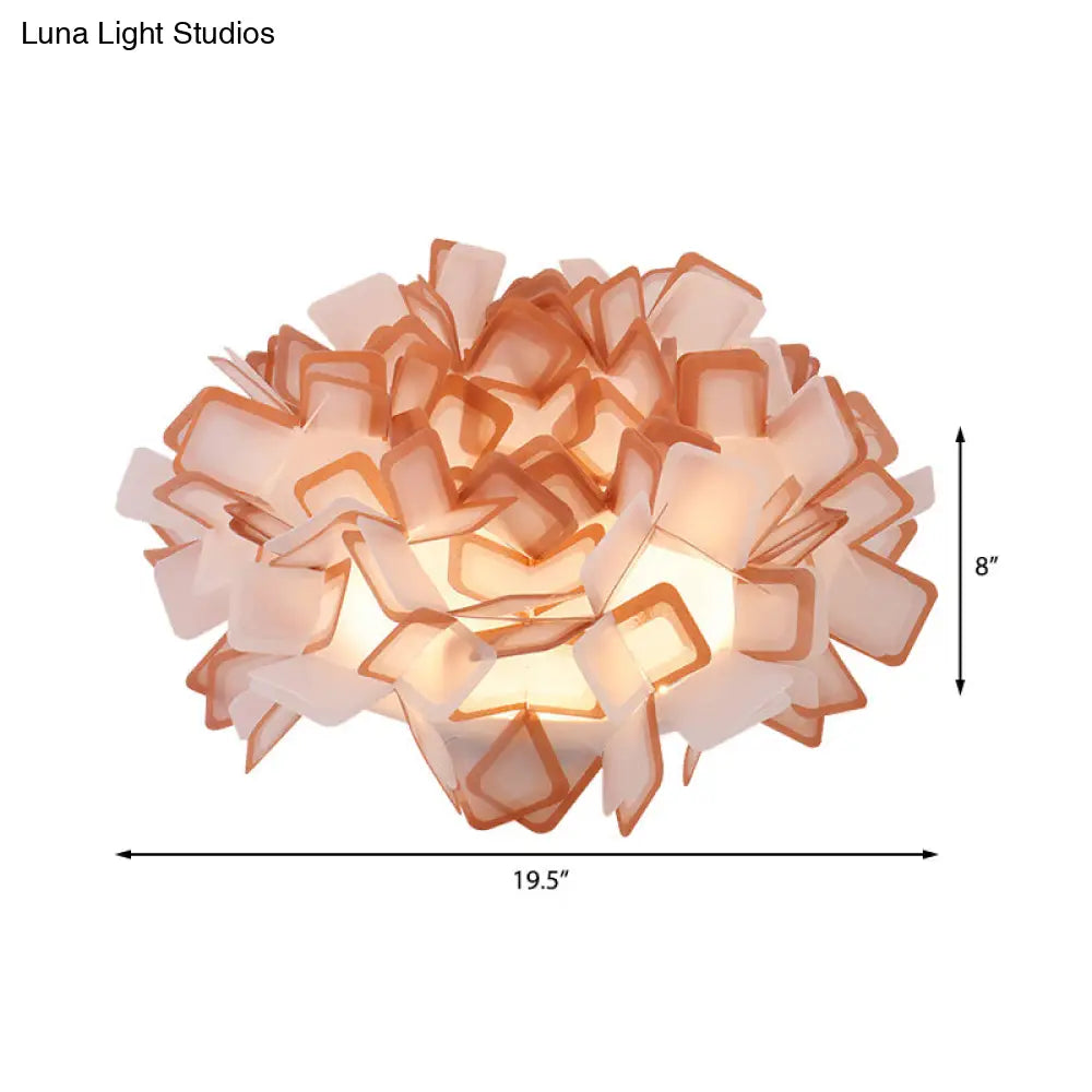 Art Deco Sinuous Flushmount Led Bedroom Light With Acrylic Shade