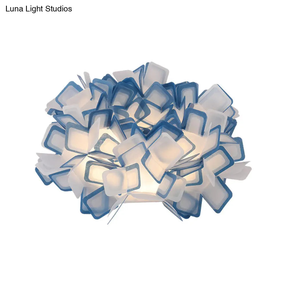 Art Deco Sinuous Flushmount Led Bedroom Light With Acrylic Shade