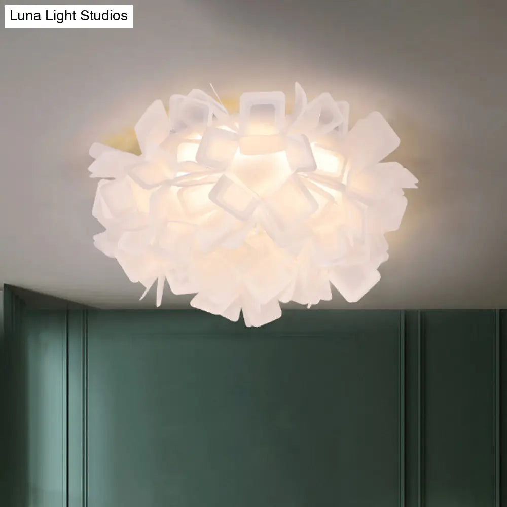Art Deco Sinuous Flushmount Led Bedroom Light With Acrylic Shade