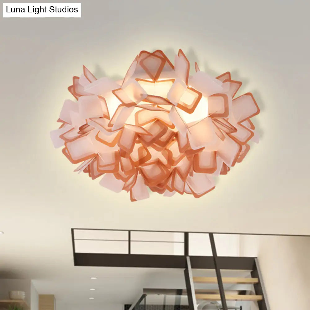 Art Deco Sinuous Flushmount Led Bedroom Light With Acrylic Shade