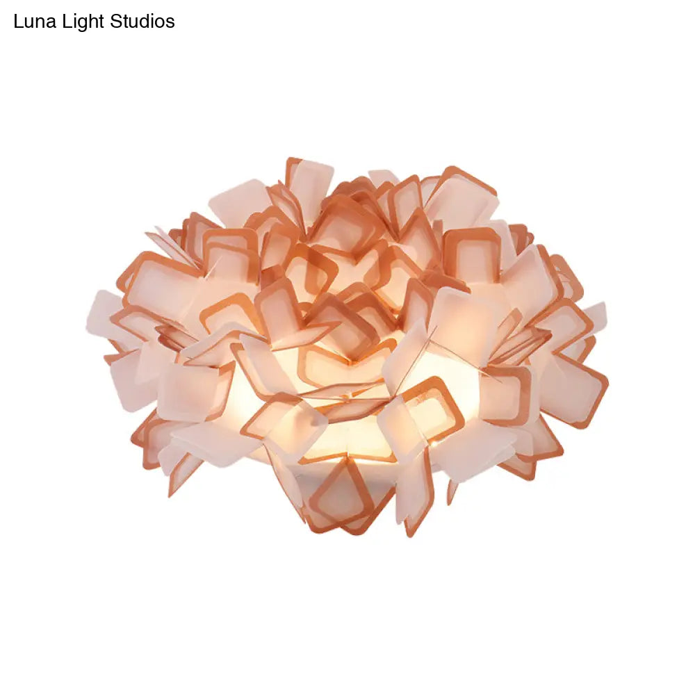 Art Deco Sinuous Flushmount Led Bedroom Light With Acrylic Shade