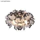 Art Deco Sinuous Flushmount Led Bedroom Light With Acrylic Shade