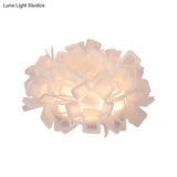 Art Deco Sinuous Flushmount Led Bedroom Light With Acrylic Shade
