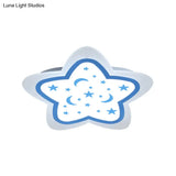 Art Deco Star Shape Ceiling Light For Kid’s Bedroom - Acrylic Flush Mount