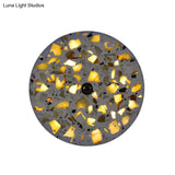 Art Deco Terrazzo Led Wall Light: Black Red Blue Flush Mount Sconce For Living Room