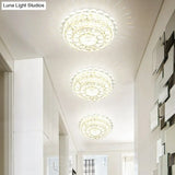 Artistic Crystal Led Flush Ceiling Light For Entryway