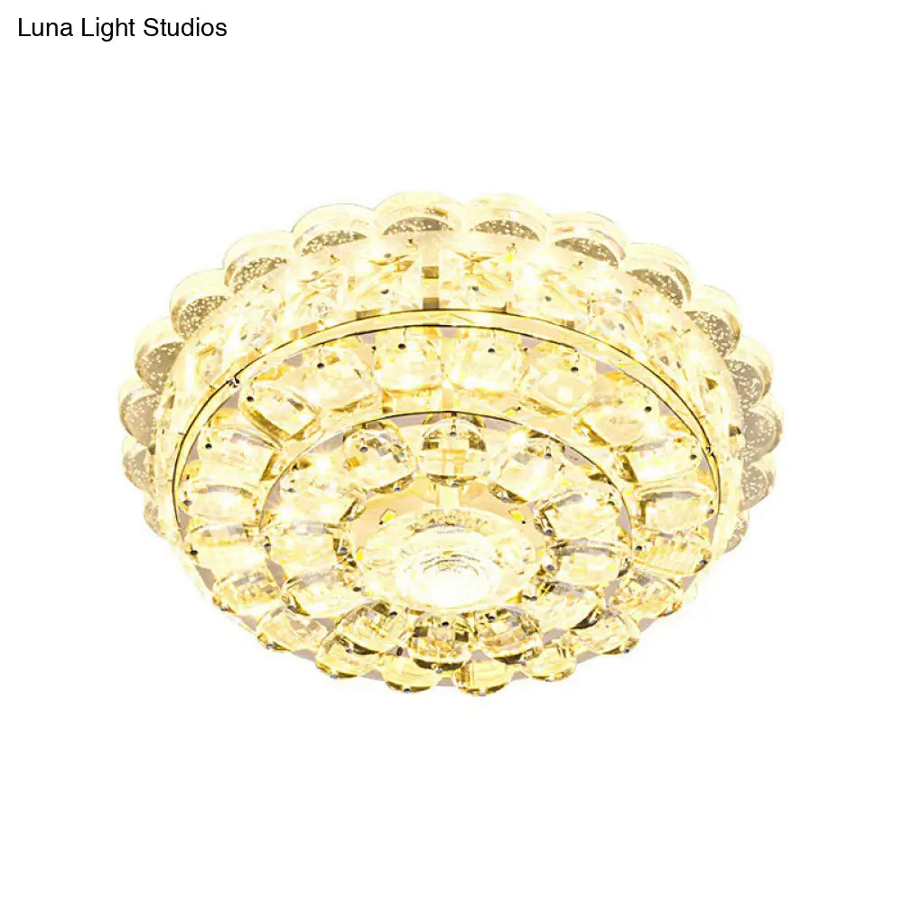 Artistic Crystal Led Flush Ceiling Light For Entryway