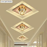 Artistic Gemstone Flush Ceiling Light With Led Crystal Corridor Accent