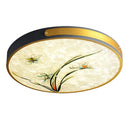 Artistic Hand-Painted Glass Flush Light: Minimalist Led Ceiling Lighting For Bedroom Grey / Magnolia