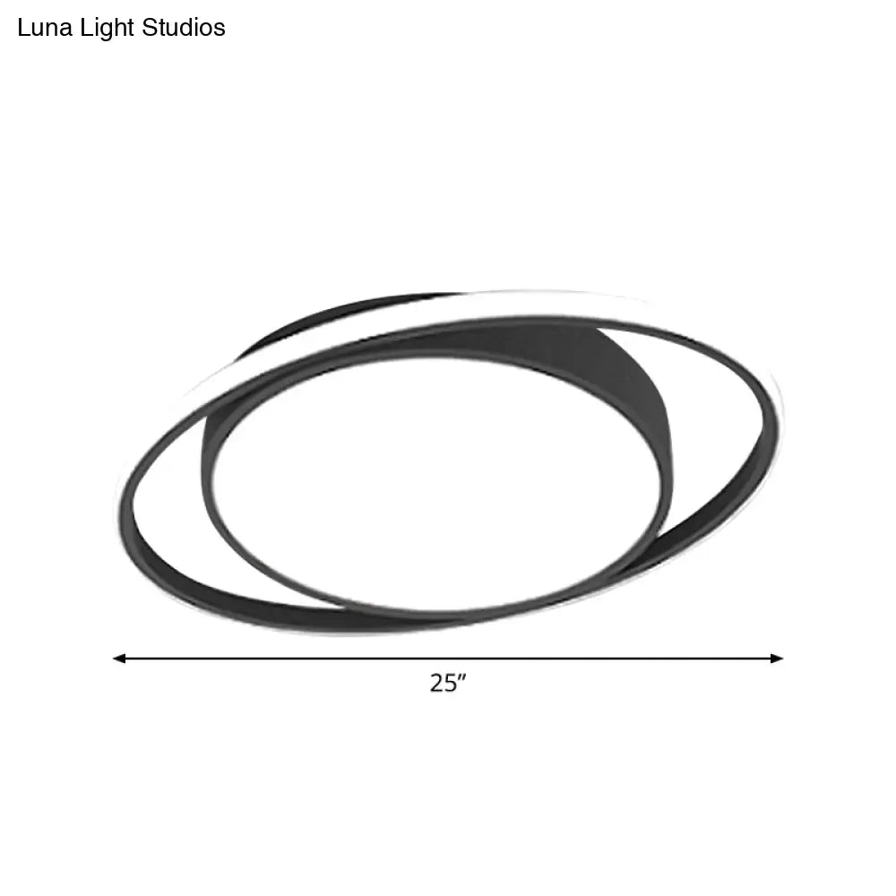 Artistic Led Flush Mount Ceiling Light In Black For Modern Living Room
