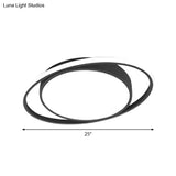 Artistic Led Flush Mount Ceiling Light In Black For Modern Living Room