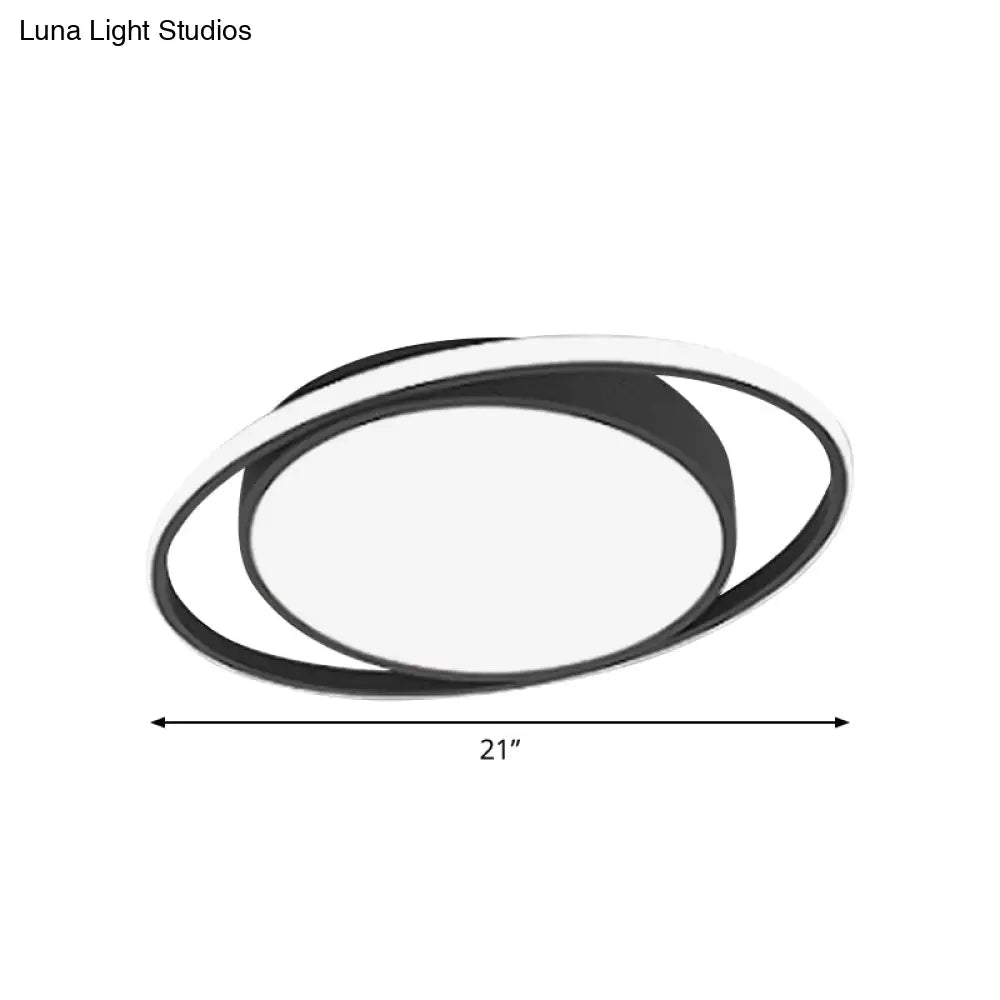 Artistic Led Flush Mount Ceiling Light In Black For Modern Living Room