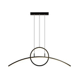 Artistic Metal Dining Room Led Ceiling Light Fixture With Ring And Arc Island Pendant