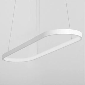 Artistic Metal Dining Room Led Pendant Light Fixture With Flowing Shapes White / Natural