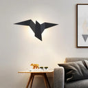 Artistic Metal Origami Bird Led Sconce For Living Room Wall Black