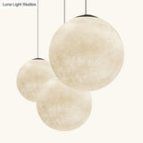 Artistic Moon Restaurant Led Suspension Lamp - White Metal Hanging Ceiling Light