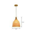 Asia Bamboo Shade Pendant Lamp With Down Lighting - Beige Droplet Design / C