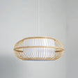Asia Beige Bamboo Lantern Ceiling Lamp - Restaurant Hanging Light Fixture