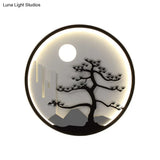 Asia Led Black Wall Light