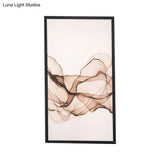Asia Led Mural Lamp - Acrylic Black Rectangle With Smoke Pattern Wall Mount Light Fixture